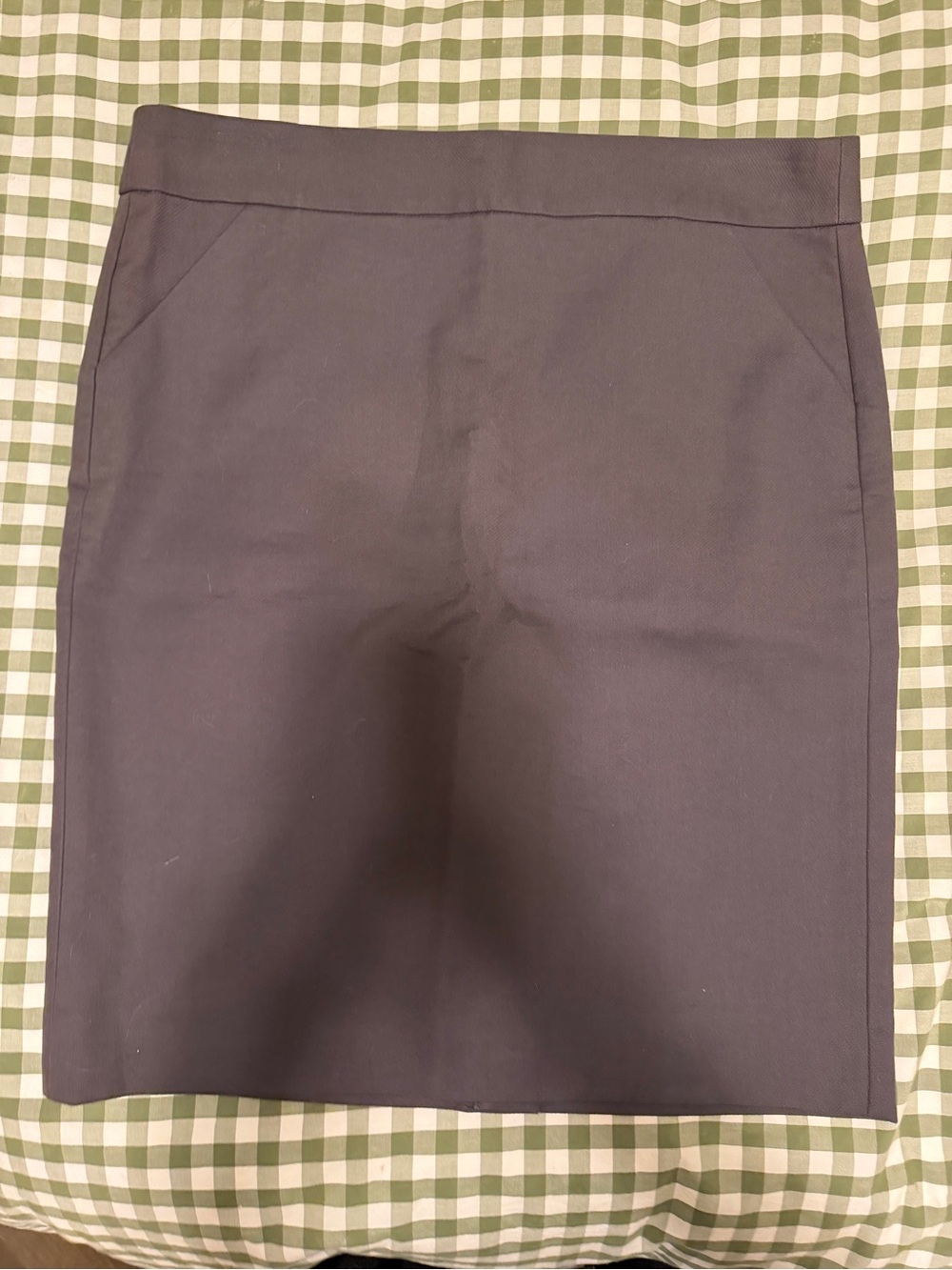 J. Crew Charcoal Sharkskin Gray Pencil Skirt with Polka Dot Lining